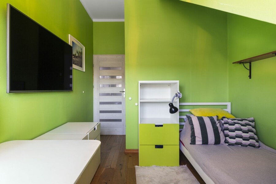 Wrocław, Partynice, Sąsiedzka, Strefa dzienna + prywatna | Przy parkach | Tramwaj